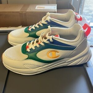 Champion Men's White, Red, Yellow, Blue Sneakers Size 10 Retro Sneakers